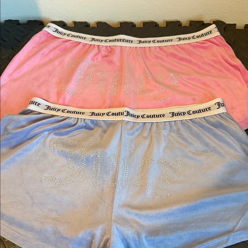 Juicy Couture Pink and Gray Athletic Shorts
